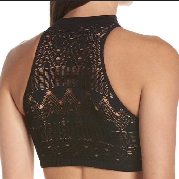 Free People So Bright Seamless Brami Top Black M/L - Picture 5 of 12